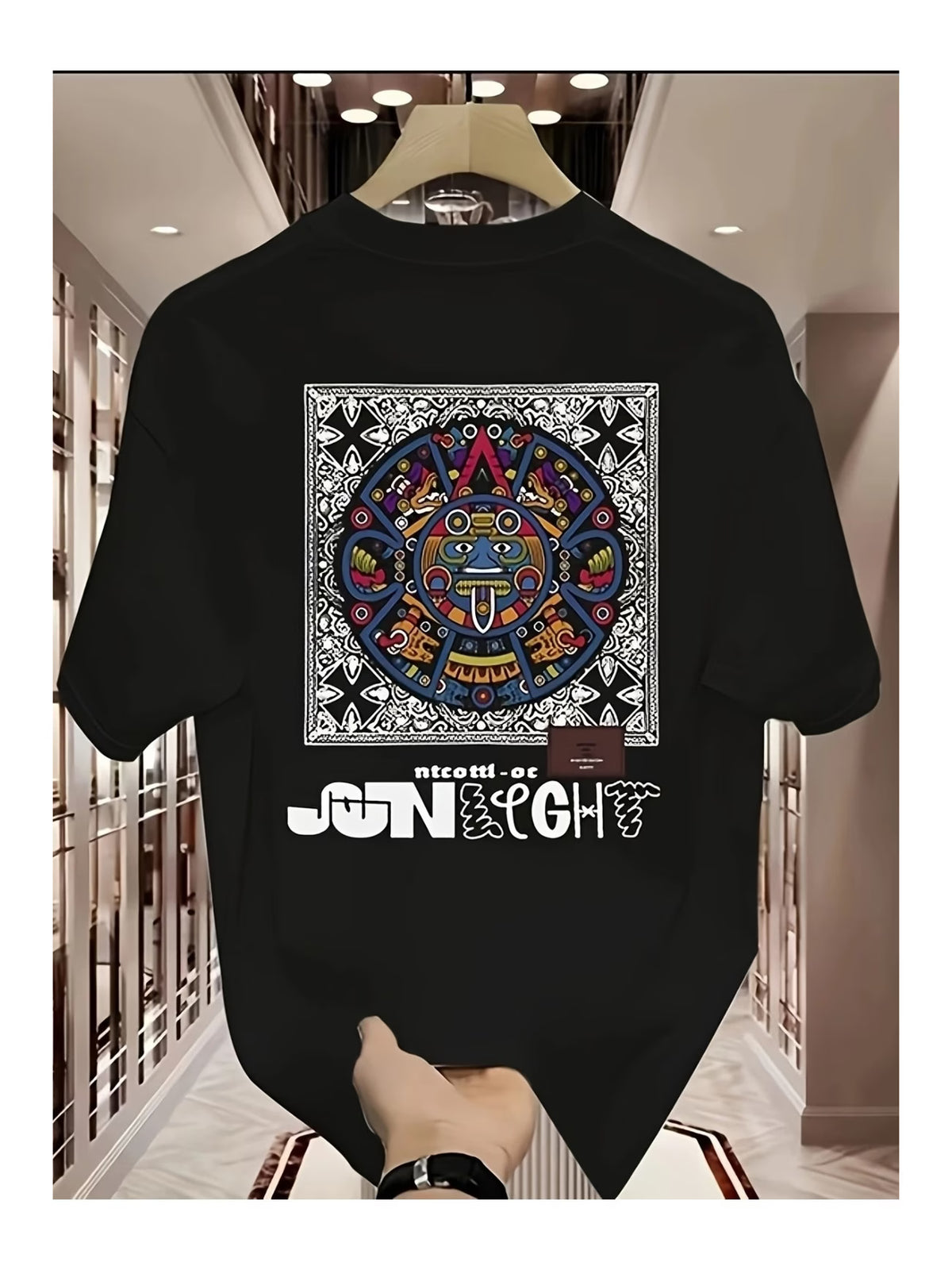 Unisex Kadın/Erkek Oversize Baskılı Pamuklu Bisiklet Yaka Kısa Kollu SİYAH T-shirt