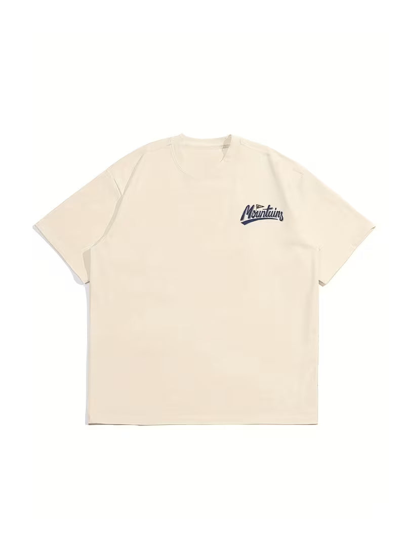 Unisex Mountain Tasarım Basklı Tshirt
