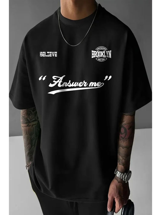 Answer Baskılı Unisex Oversize Tshirt