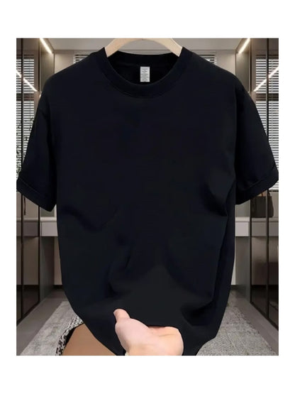 Unisex Kadın/Erkek Oversize Baskılı Pamuklu Bisiklet Yaka Kısa Kollu SİYAH T-shirt
