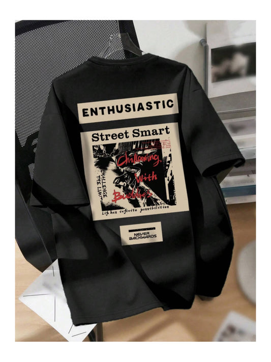 Unisex Erkek/Kadın STREET Özel Baskılı Oversize T-Shirt