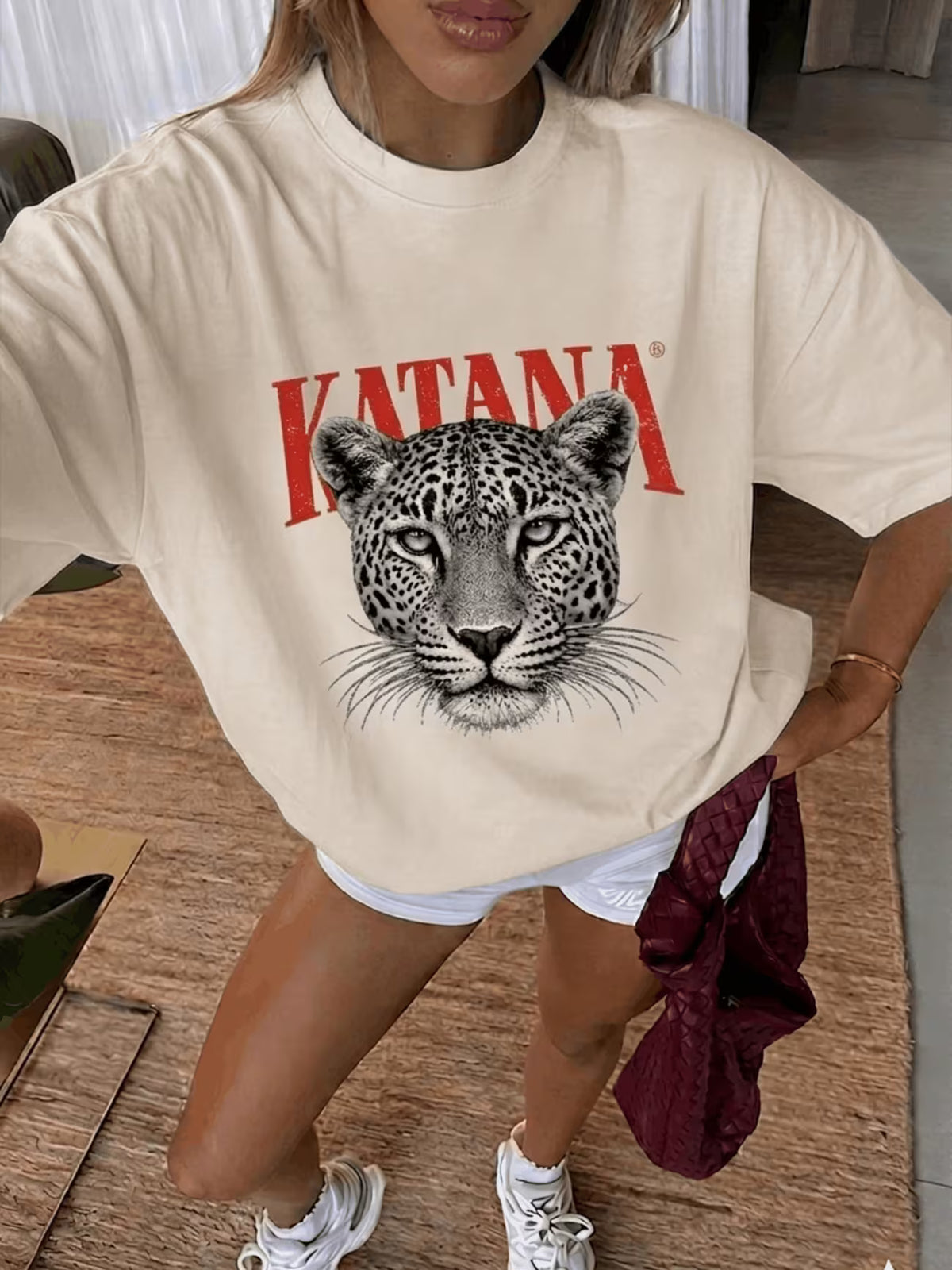 Oversize Penye Kadın Tişört %100 Pamuk – Unisex Baskılı Streetwear Yazlık Rahat Salaş Kadın T-Shirt