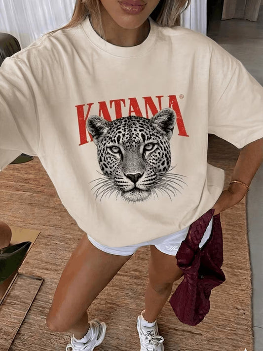 Oversize Penye Kadın Tişört %100 Pamuk – Unisex Baskılı Streetwear Yazlık Rahat Salaş Kadın T-Shirt