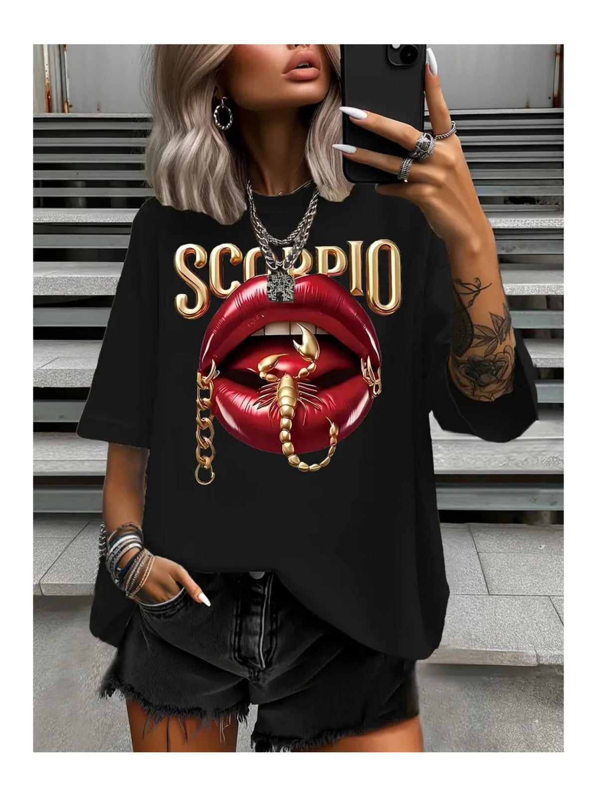 SCORPİO BASKILI OVERSİZE TİŞÖRT