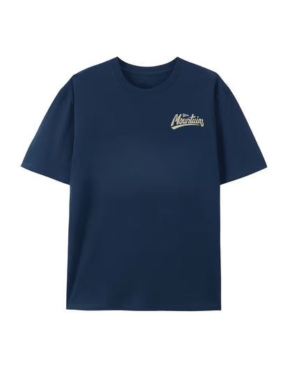 Unisex Mountain Tasarım Basklı Tshirt