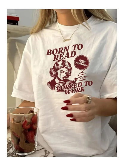 Born to Reat Baskılı Oversize T-ShirT
