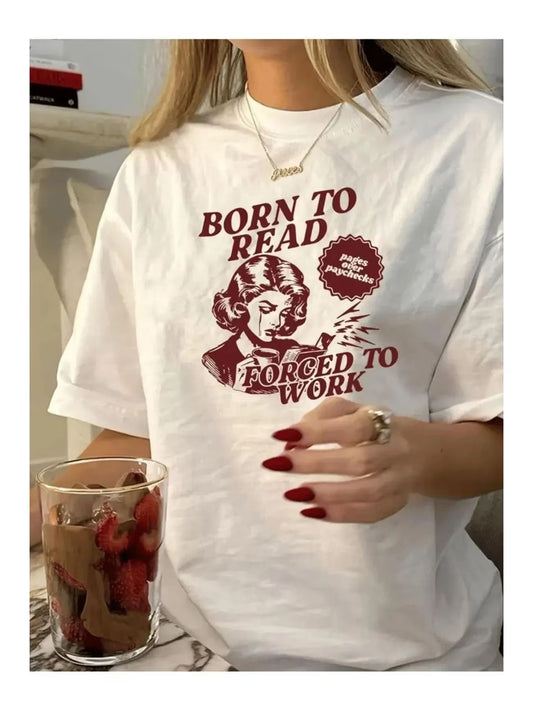 Born to Reat Baskılı Oversize T-ShirT