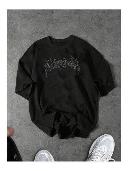 Unisex Erkek/Kadın Cour Özel Baskılı Oversize Penye Bisiklet Yaka T-Shirt