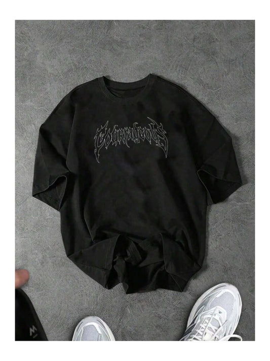 Unisex Erkek/Kadın Cour Özel Baskılı Oversize Penye Bisiklet Yaka T-Shirt
