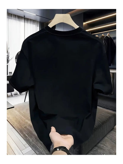 Kadın/Erkek Oversize Baskılı Pamuklu Bisiklet Yaka Kısa Kollu SİYAH T-shirt