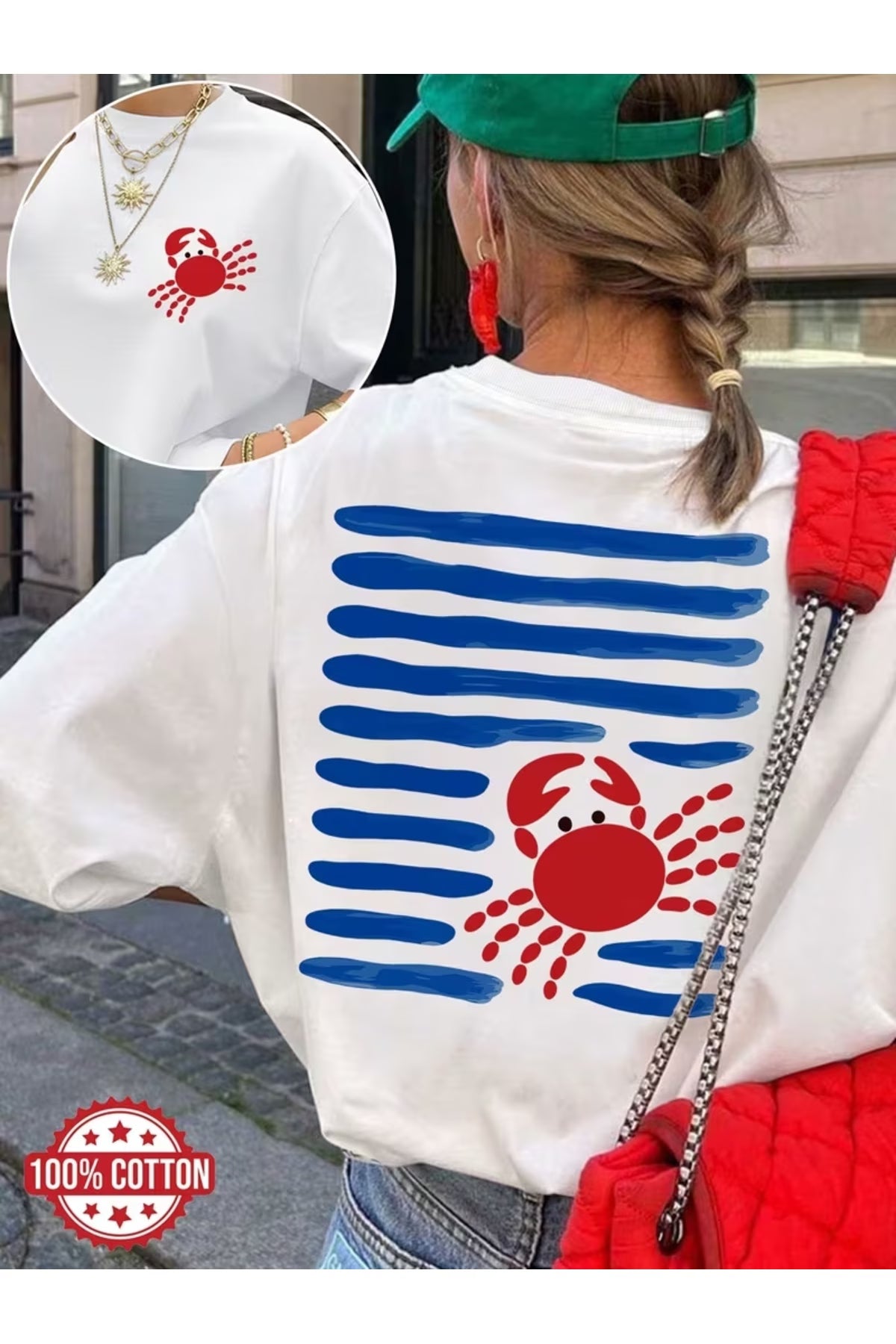 Oversize Penye Tişört %100 Pamuk – Unisex Baskılı Streetwear Yazlık Rahat Salaş T-Shirt