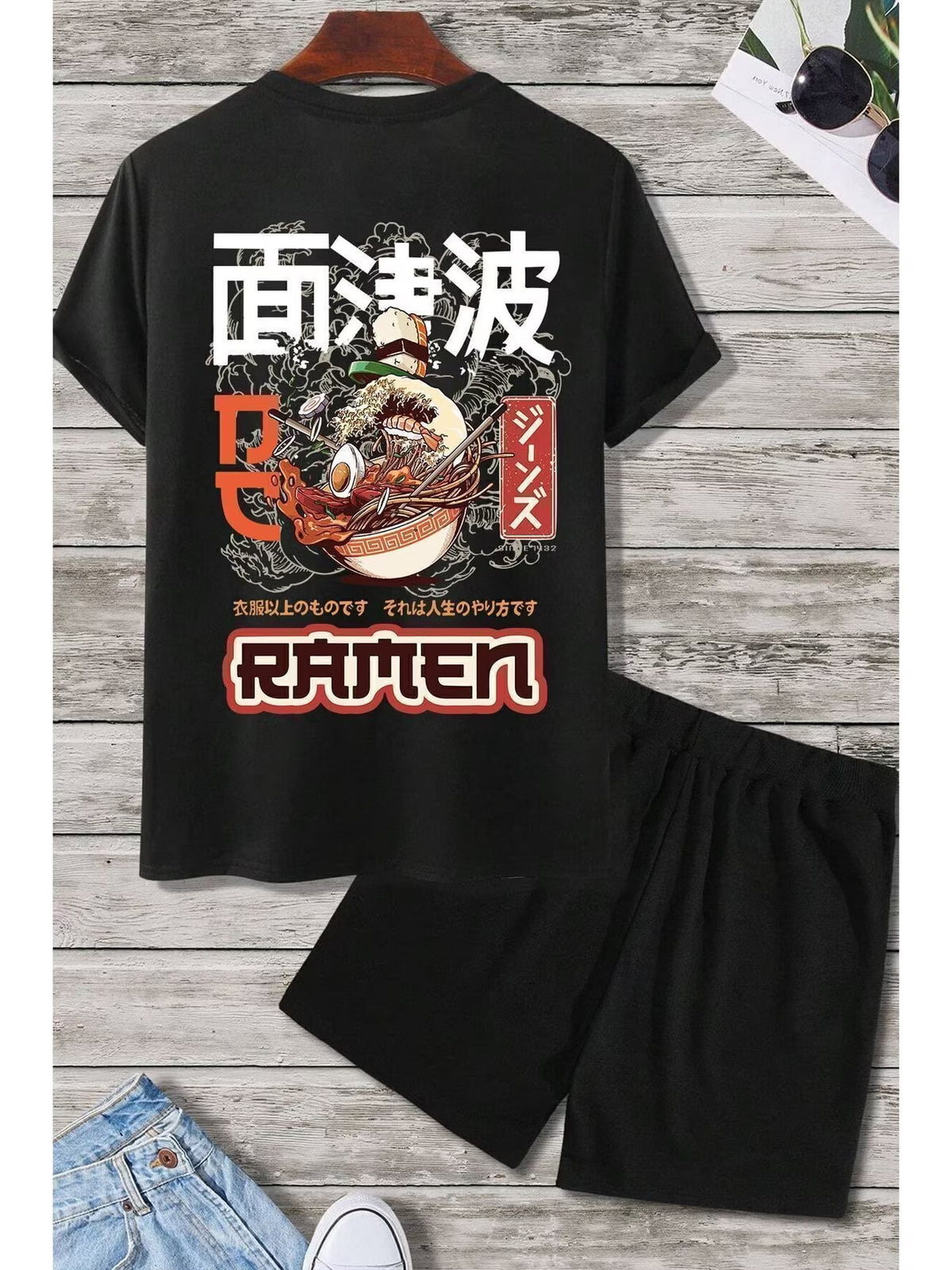 Ramen Baskı Şort Takım