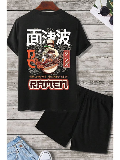 Ramen Baskı Şort Takım