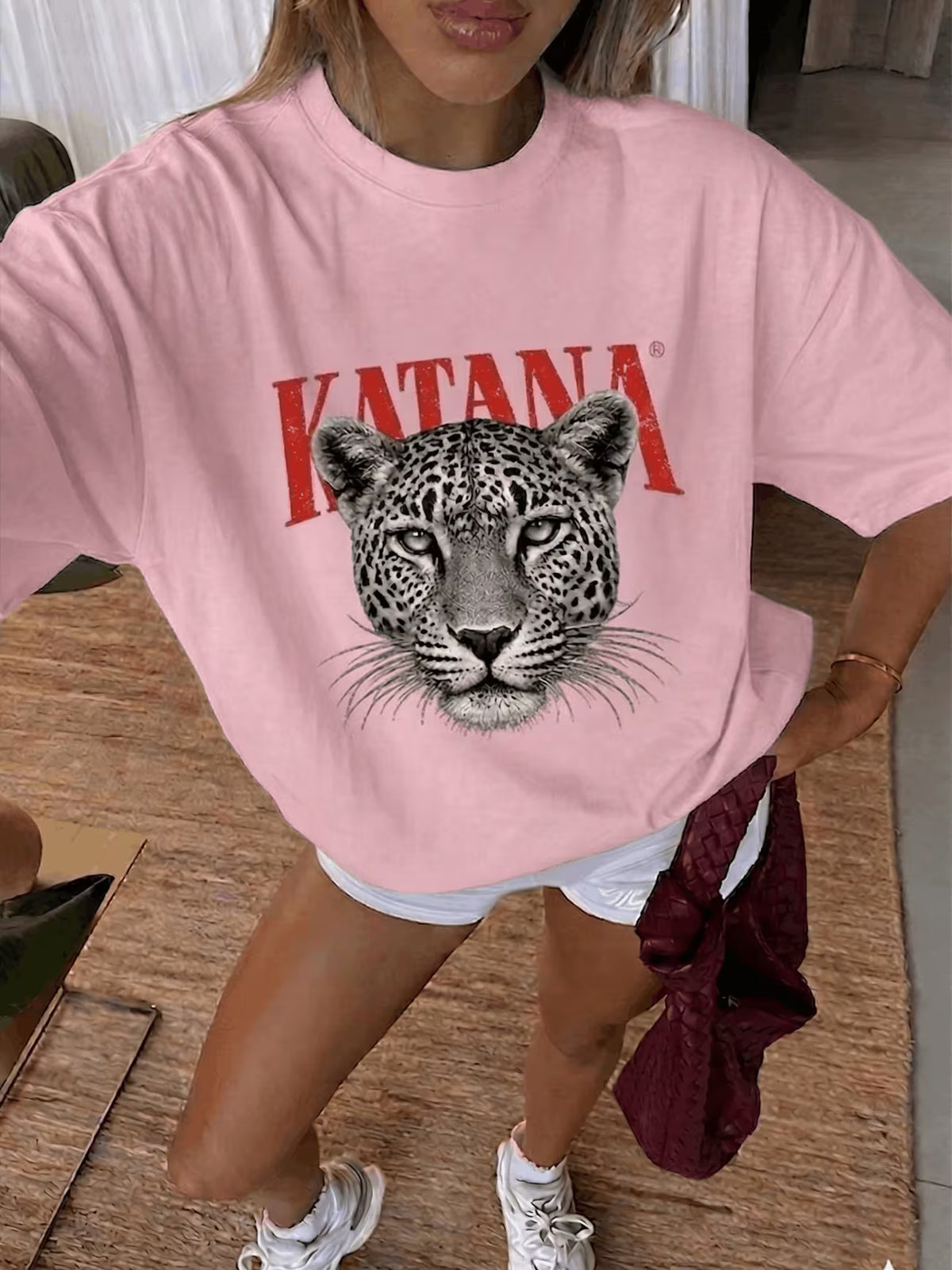 Oversize Penye Kadın Tişört %100 Pamuk – Unisex Baskılı Streetwear Yazlık Rahat Salaş Kadın T-Shirt