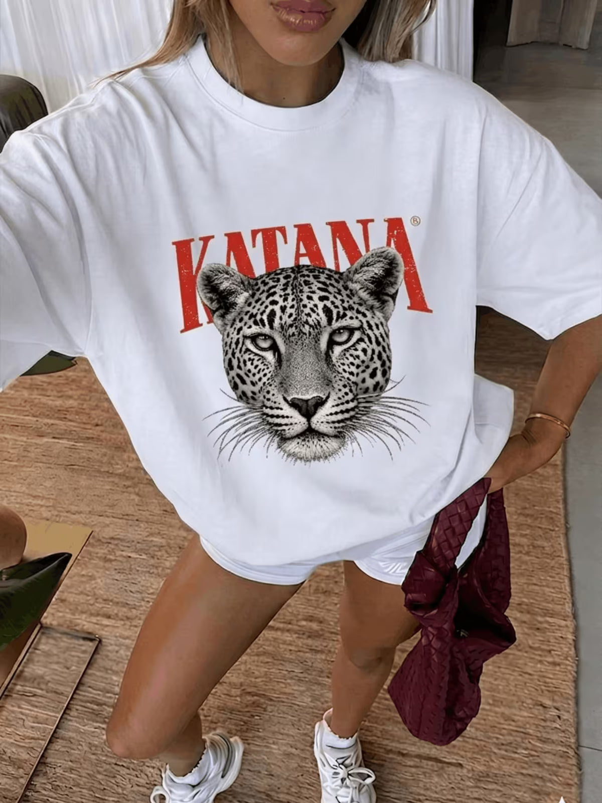 Oversize Penye Kadın Tişört %100 Pamuk – Unisex Baskılı Streetwear Yazlık Rahat Salaş Kadın T-Shirt