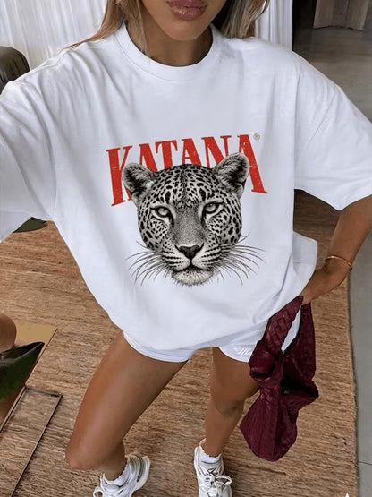 Oversize Penye Kadın Tişört %100 Pamuk – Unisex Baskılı Streetwear Yazlık Rahat Salaş Kadın T-Shirt
