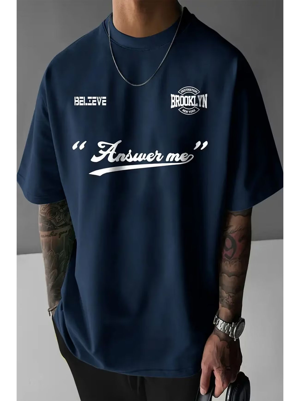 Answer Baskılı Unisex Oversize Tshirt