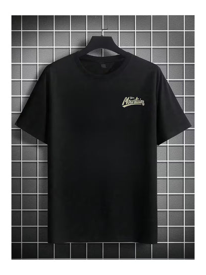 Unisex Mountain Tasarım Basklı Tshirt