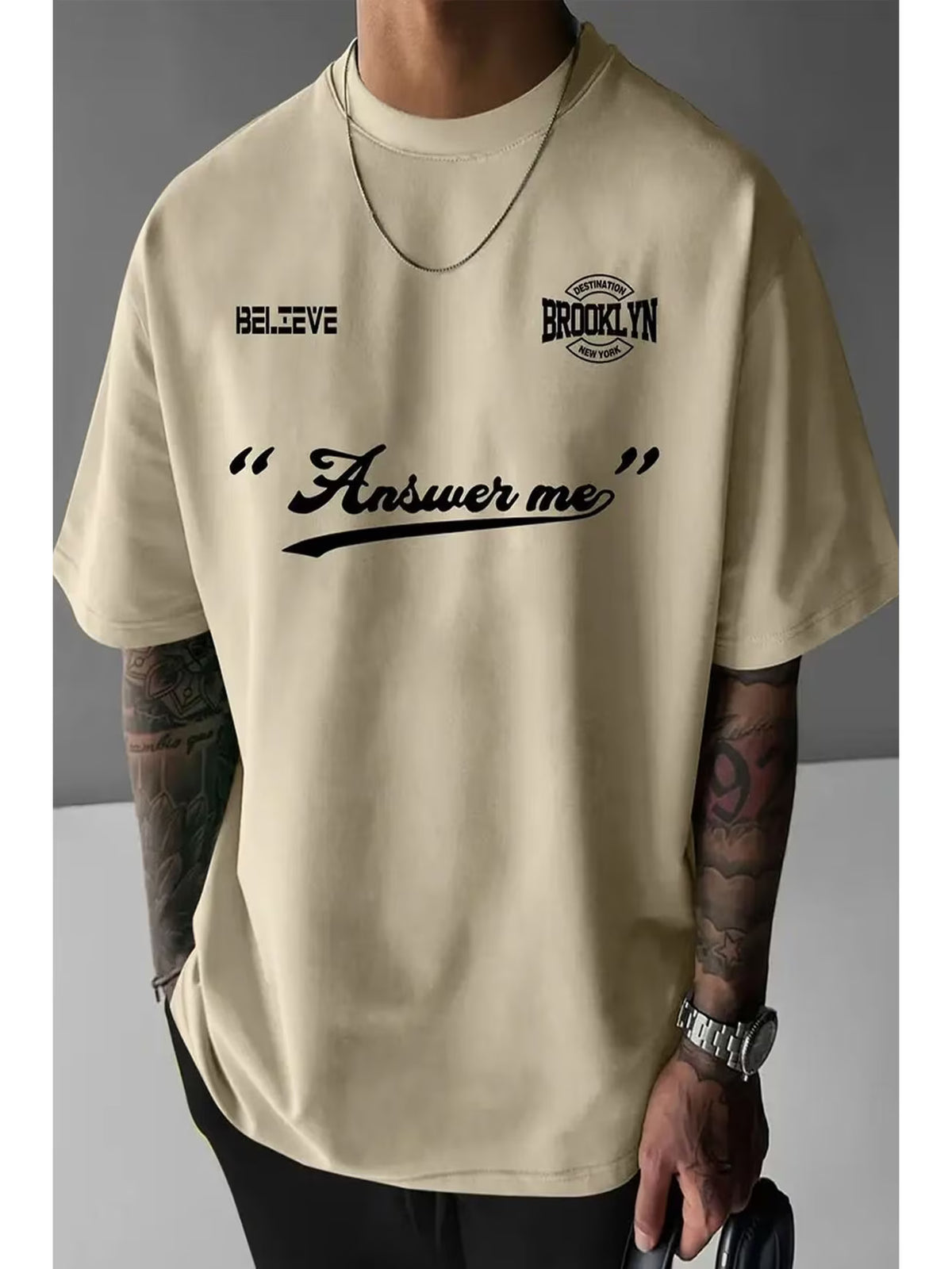 Answer Baskılı Unisex Oversize Tshirt