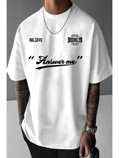 Answer Baskılı Unisex Oversize Tshirt