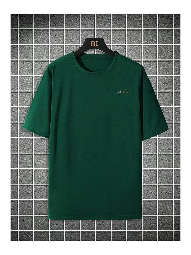 Unisex Dağ Baskılı Oversize Tshirt