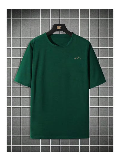 Unisex Dağ Baskılı Oversize Tshirt